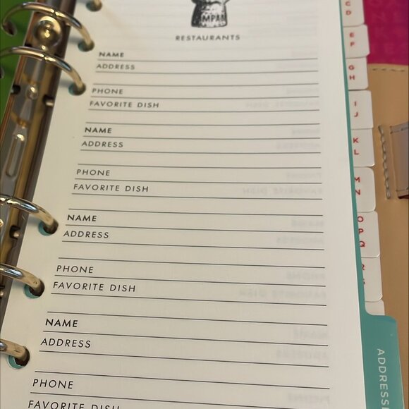 Kate Spade New York 6-Ring Zip Planner Binder – Hot Pink Interior w/Inserts - Picture 10 of 14